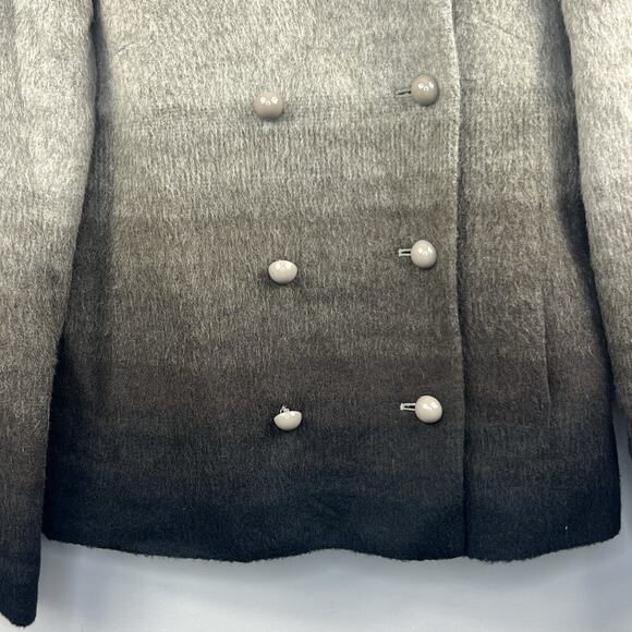 J. Crew Gray Brown Ombre Double-Breasted Coat Size 6 Wool Blend - Picture 5 of 15